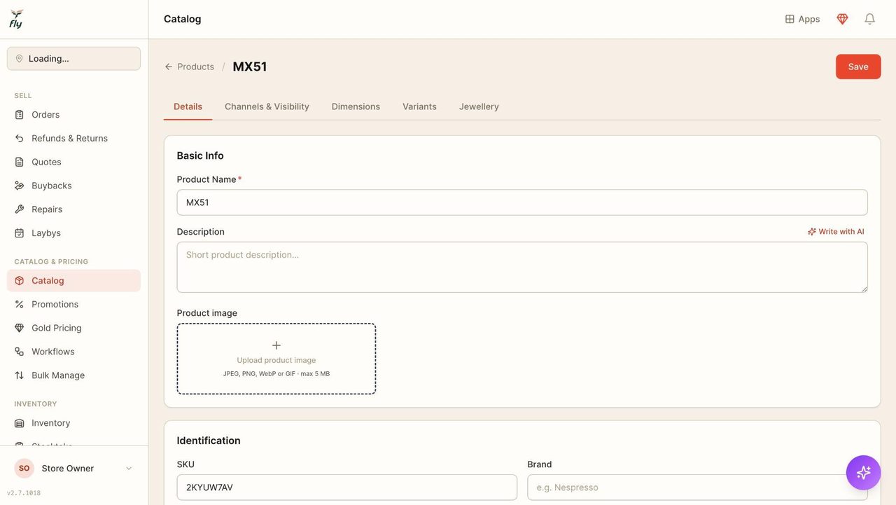 This will show a new page with the item details.
