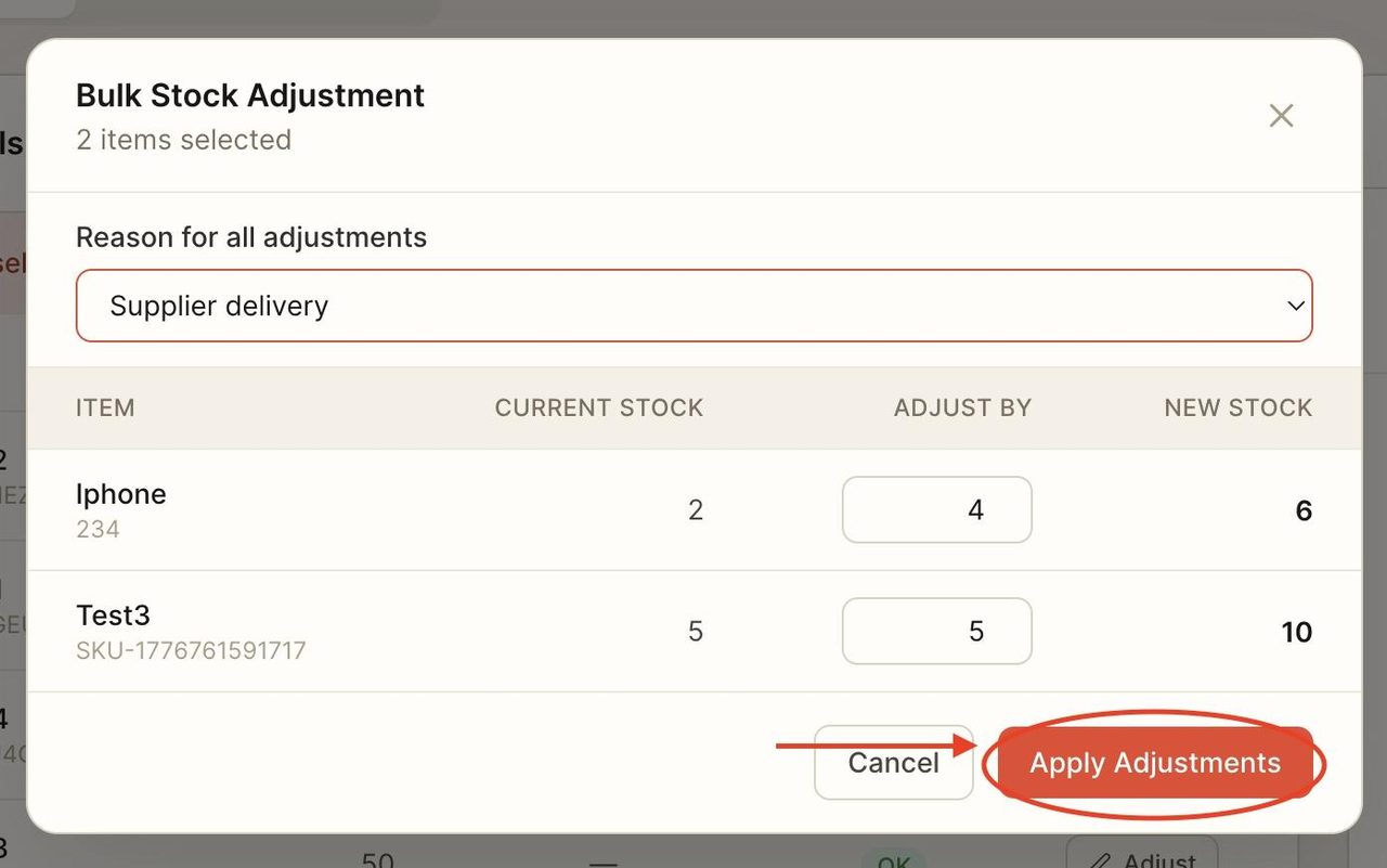 Click ‘Apply adjustment’