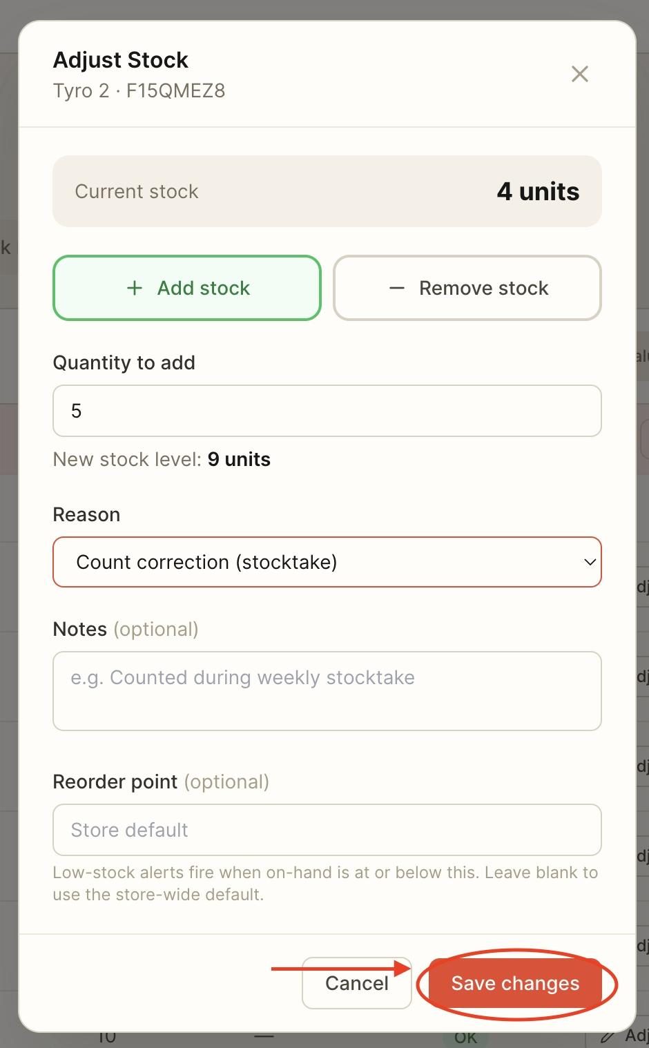 Click on ‘Save changes’.