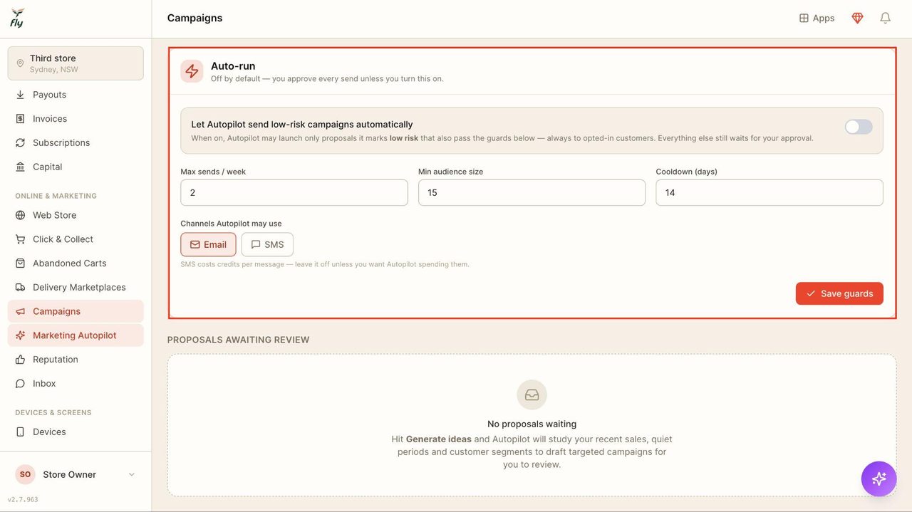 To create an auto-run campaign, fill in all the required fields.