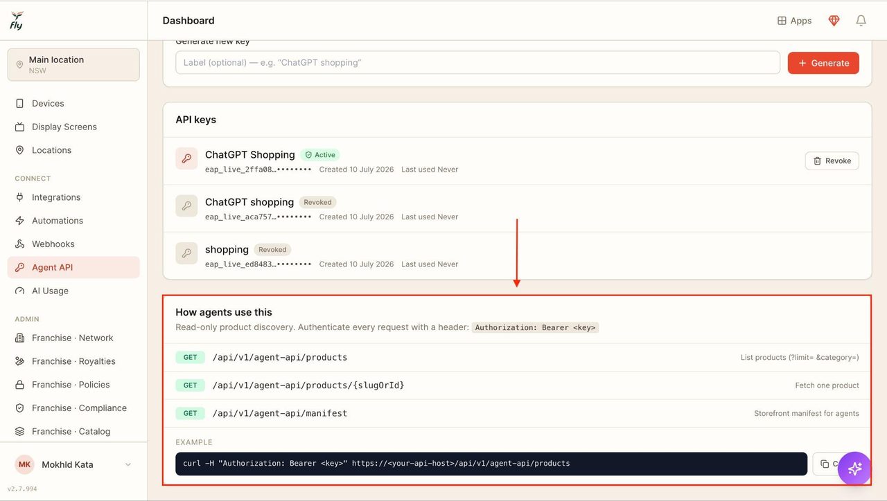 Below is an example of how agents use APIs.