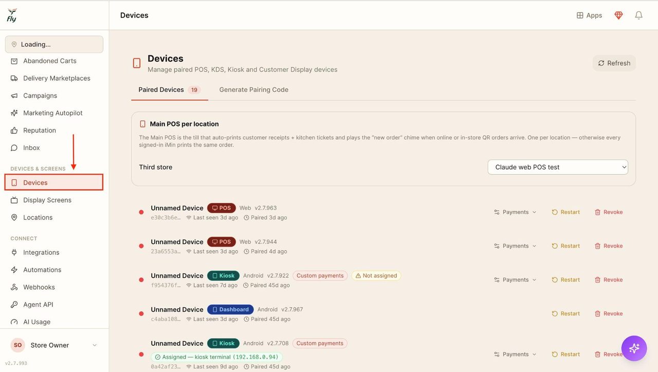 Underneath ‘Devices & Screens’, select the ‘Devices’ tab.