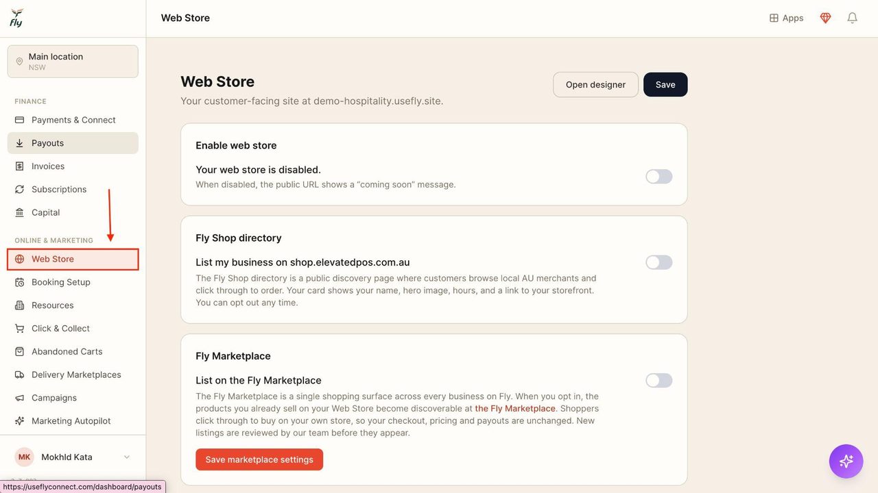 Go to ‘Web Store’.