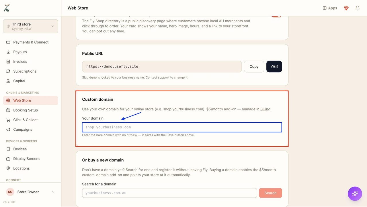 Ensure it is in a valid domain form (with .com in the name).