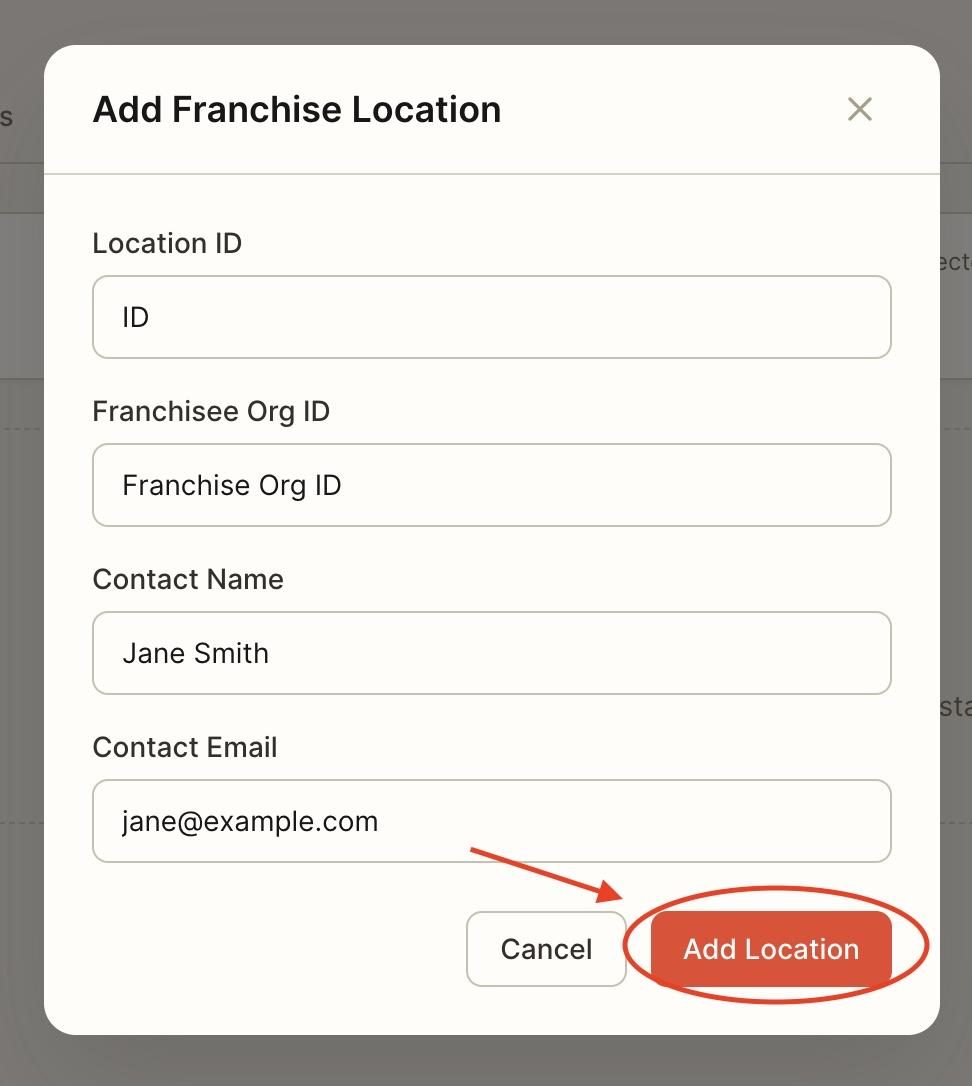 Once everything is filled out, press ‘Add location’.