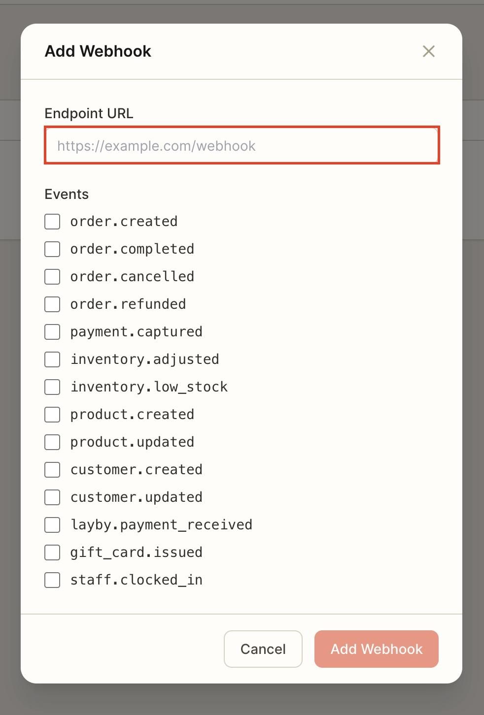 Paste in the endpoint URL.