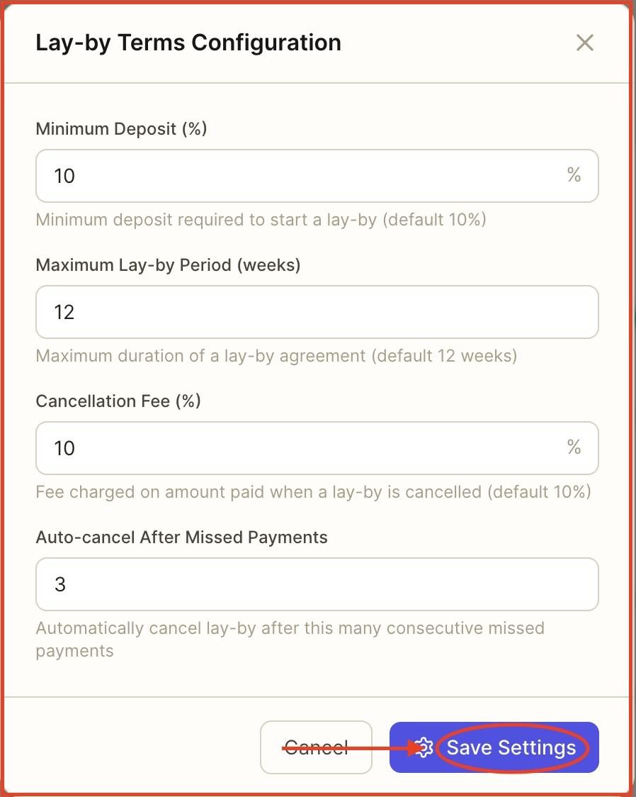 Create the changes in the settings, then press ‘save changes’