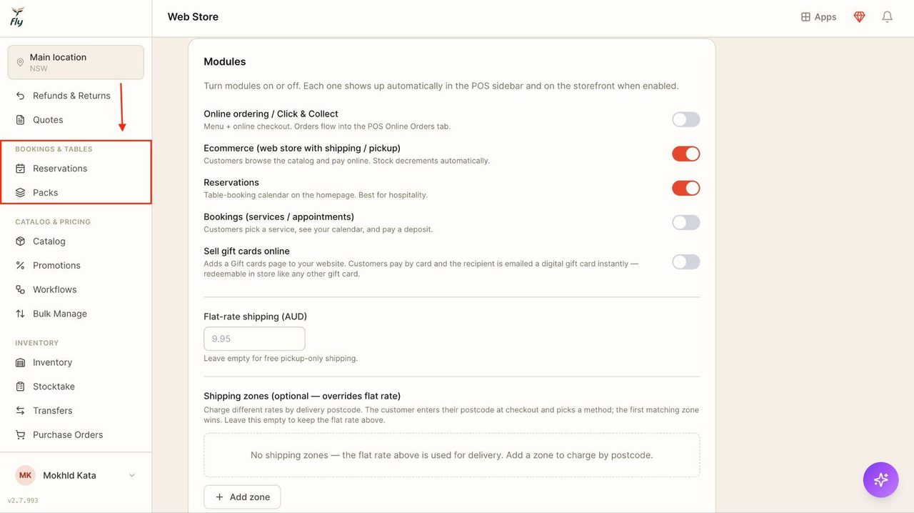 A new section in the sidebar will now appear.