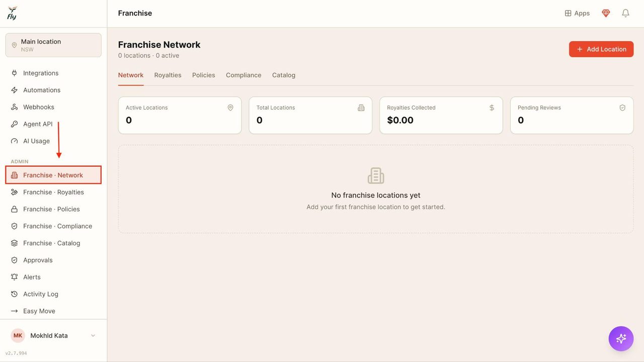 Locate ‘Network’ in the sidebar.