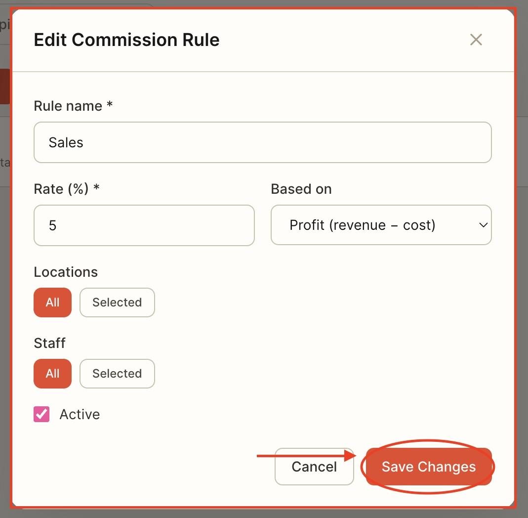 Then select ‘save changes’