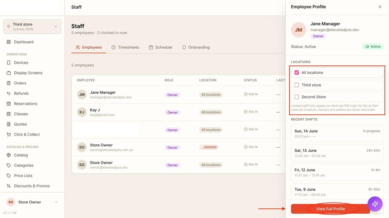 You can also select ‘view full profile’.