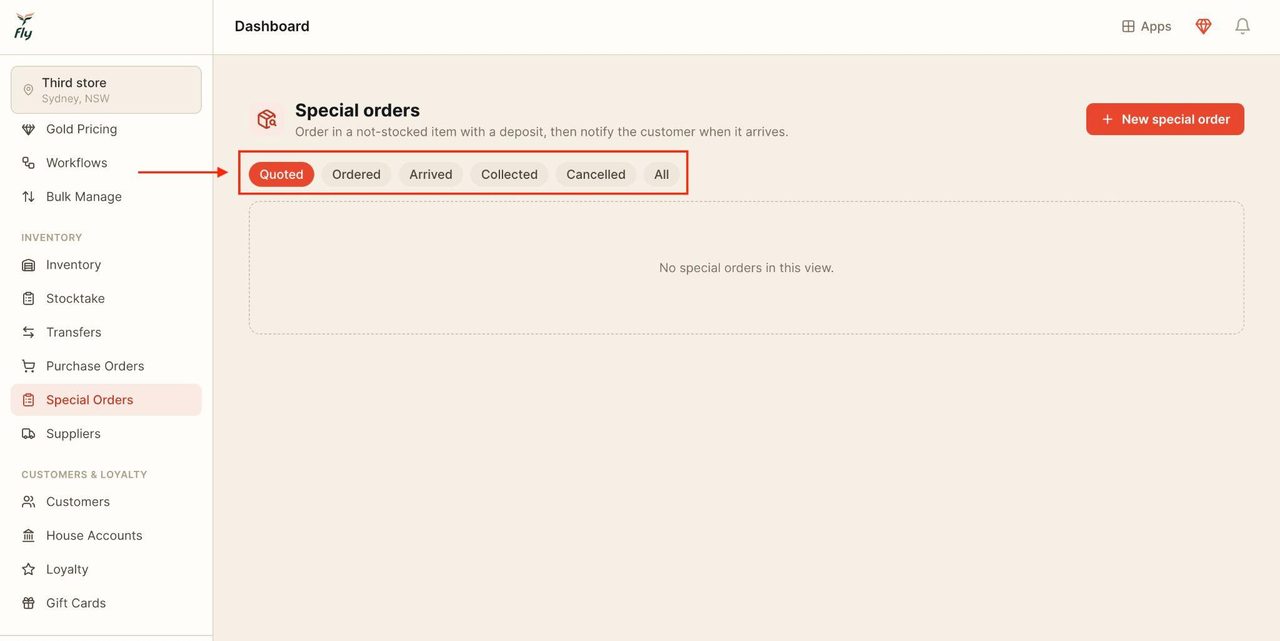 Use the top bar to scroll between the desired tabs.