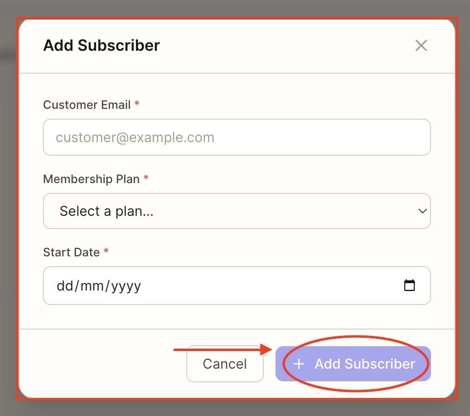 Fill in the details, then click on ‘Add subscriber’
