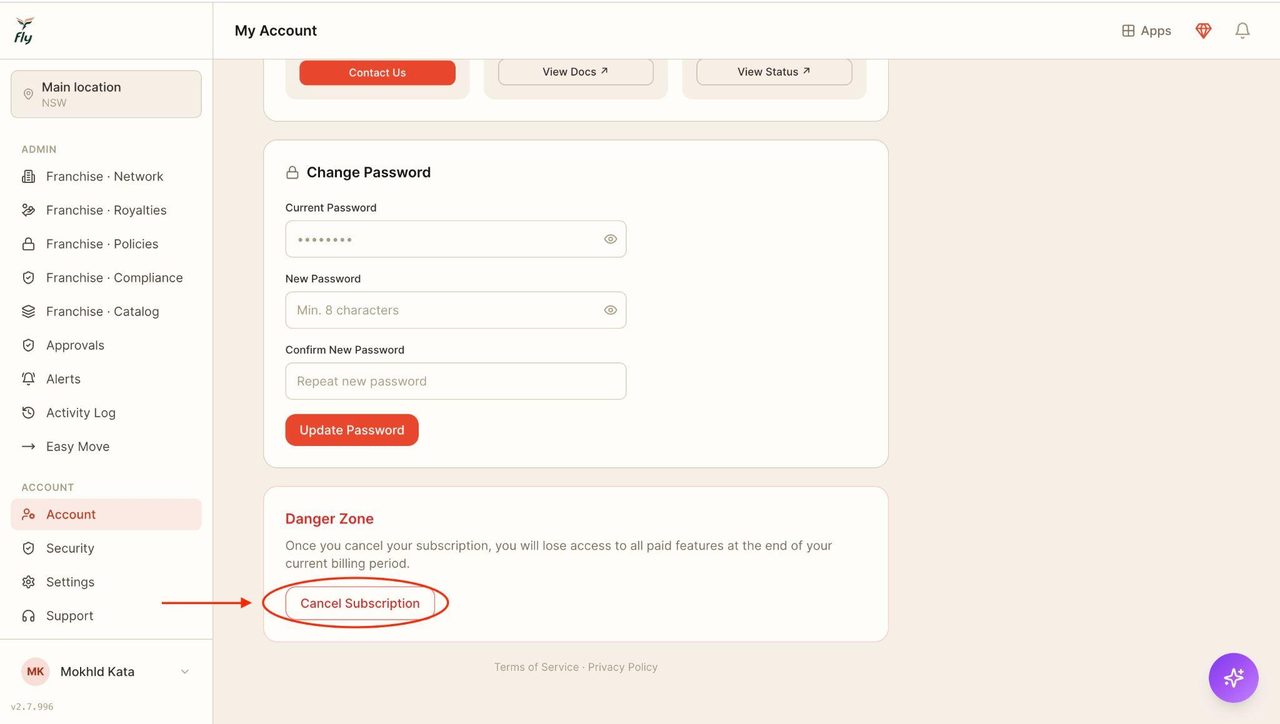 Only press it when a 100% sure you want to terminate your subscription.