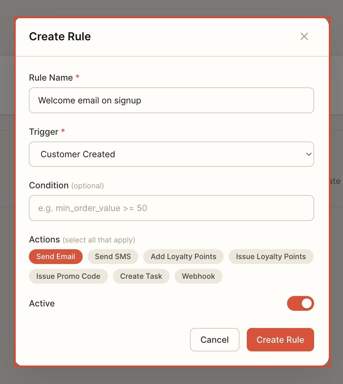 Select the actions.