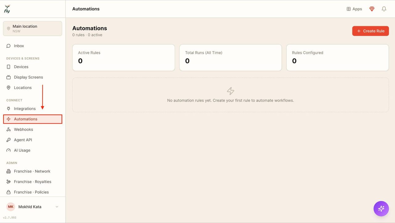 Locate ‘Automations ' in the sidebar.