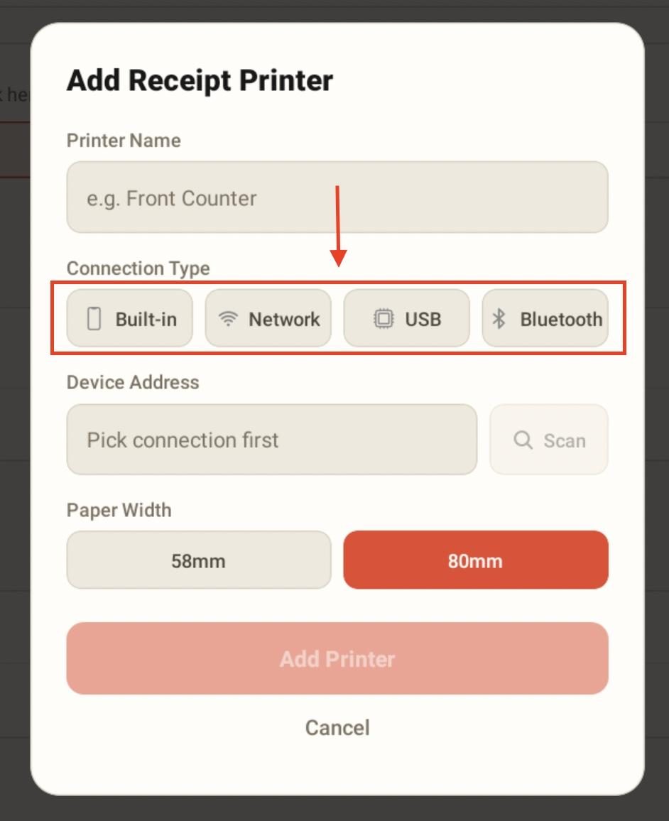Choose a connection type.
