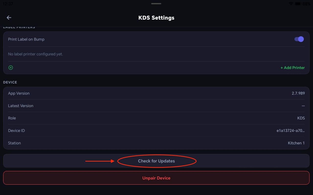 To check for updates, press the button below.