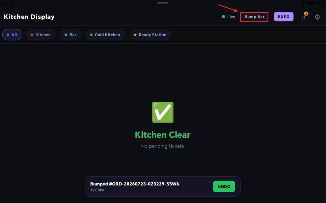 Access the Bump Bar on the top right side.