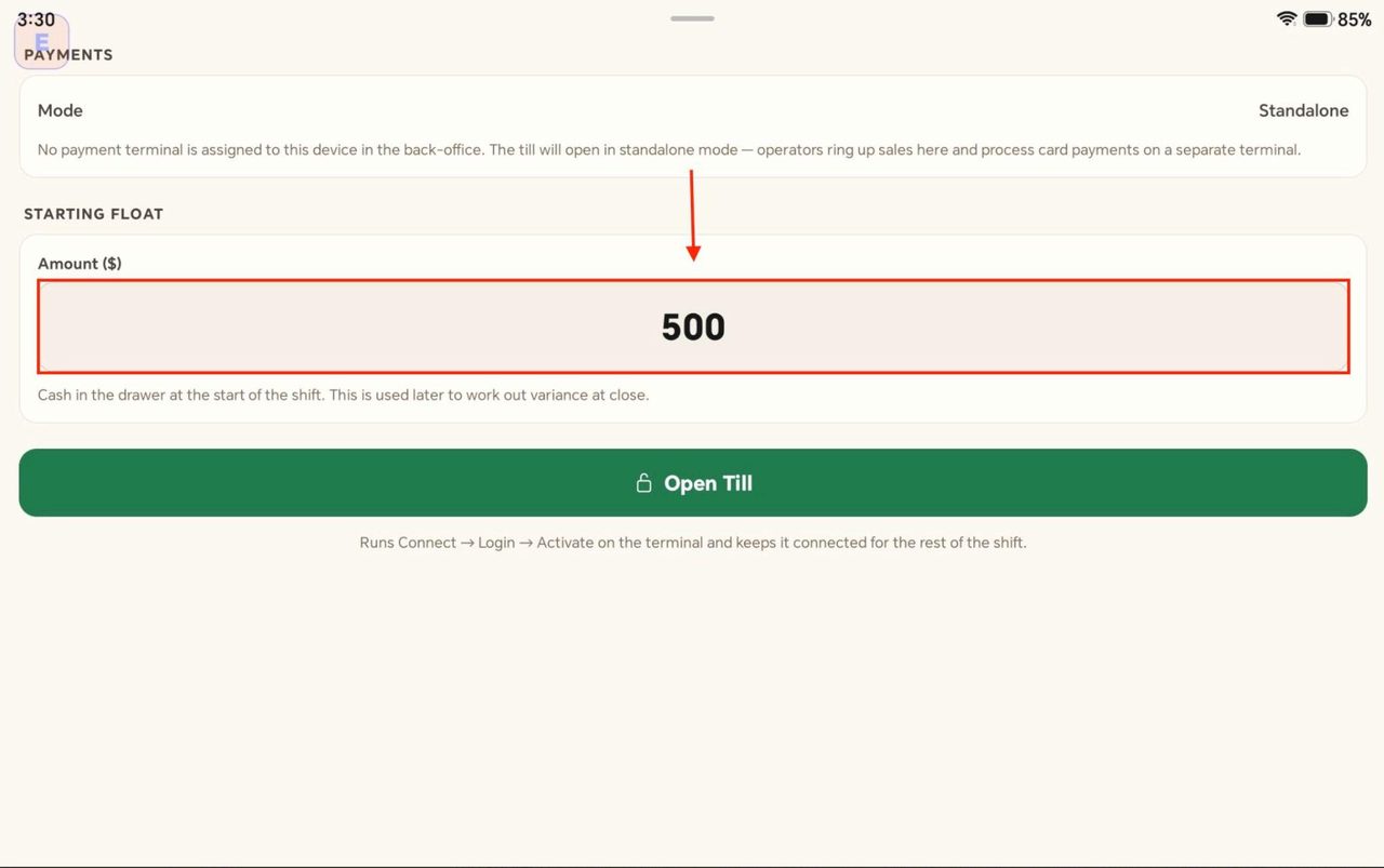 Enter the amount in the space below.