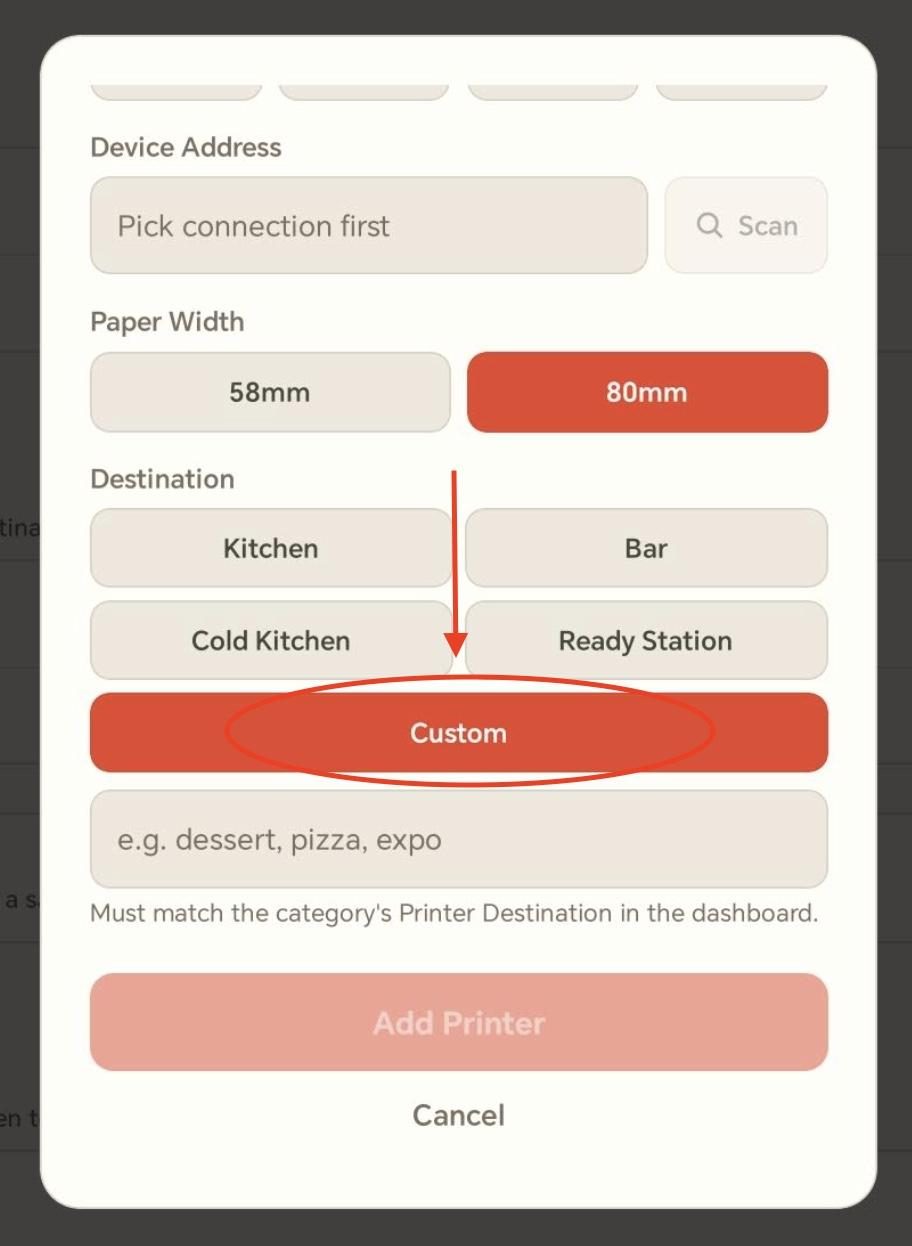 Or enter a preferred name by pressing ‘Custom’.