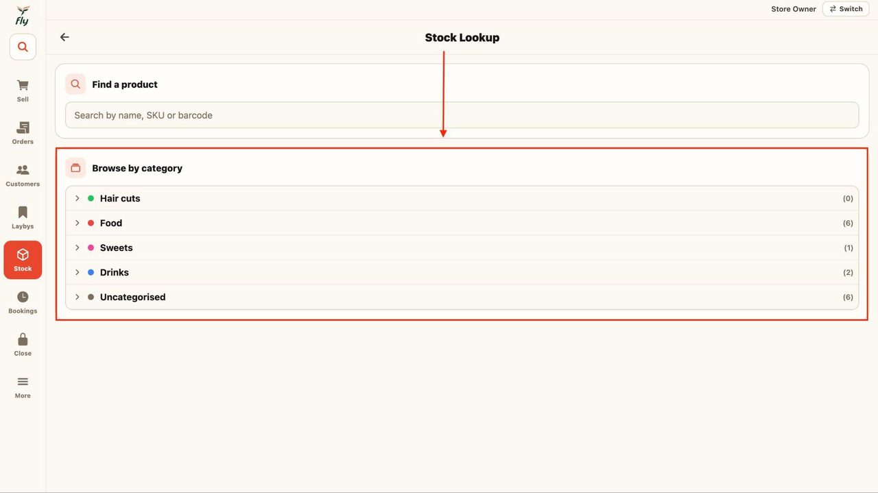 Below, all the categories will be shown.