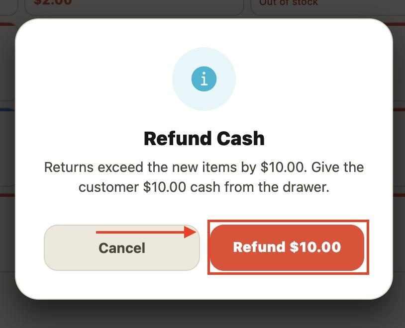 Then proceed with the refund.