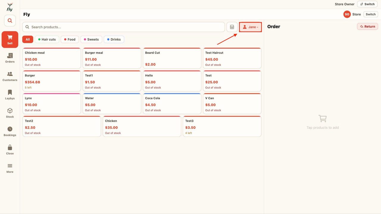 15. To deselect the customer, simply click on their name.
