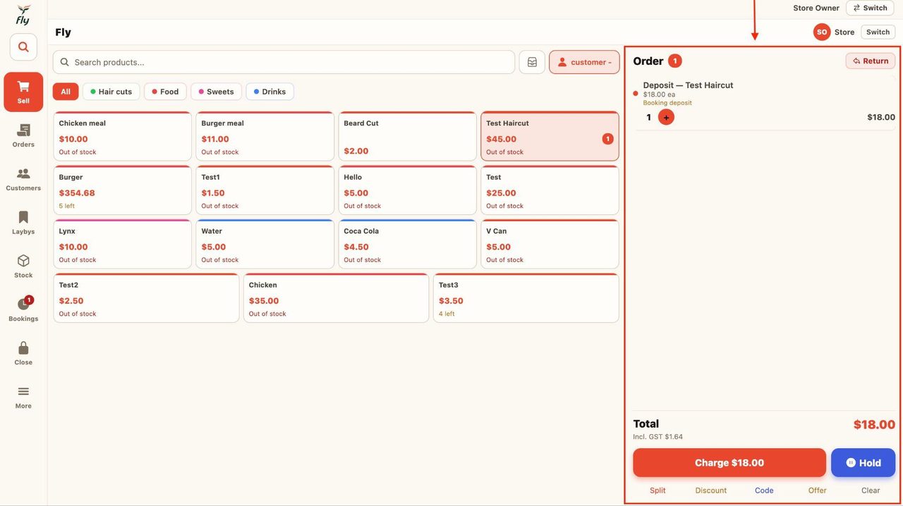 19. This will take you to the sell page where the deposit for the appointment will be taken.