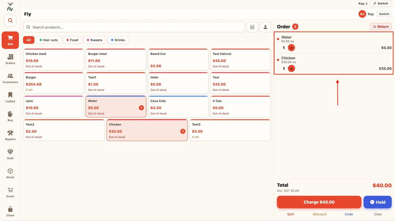 This will automatically take you to the till, where the order will show up again.