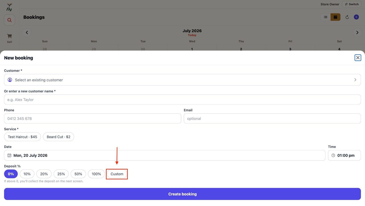 16. Or pick ‘Custom’ to enter a rate that isn’t in the options.