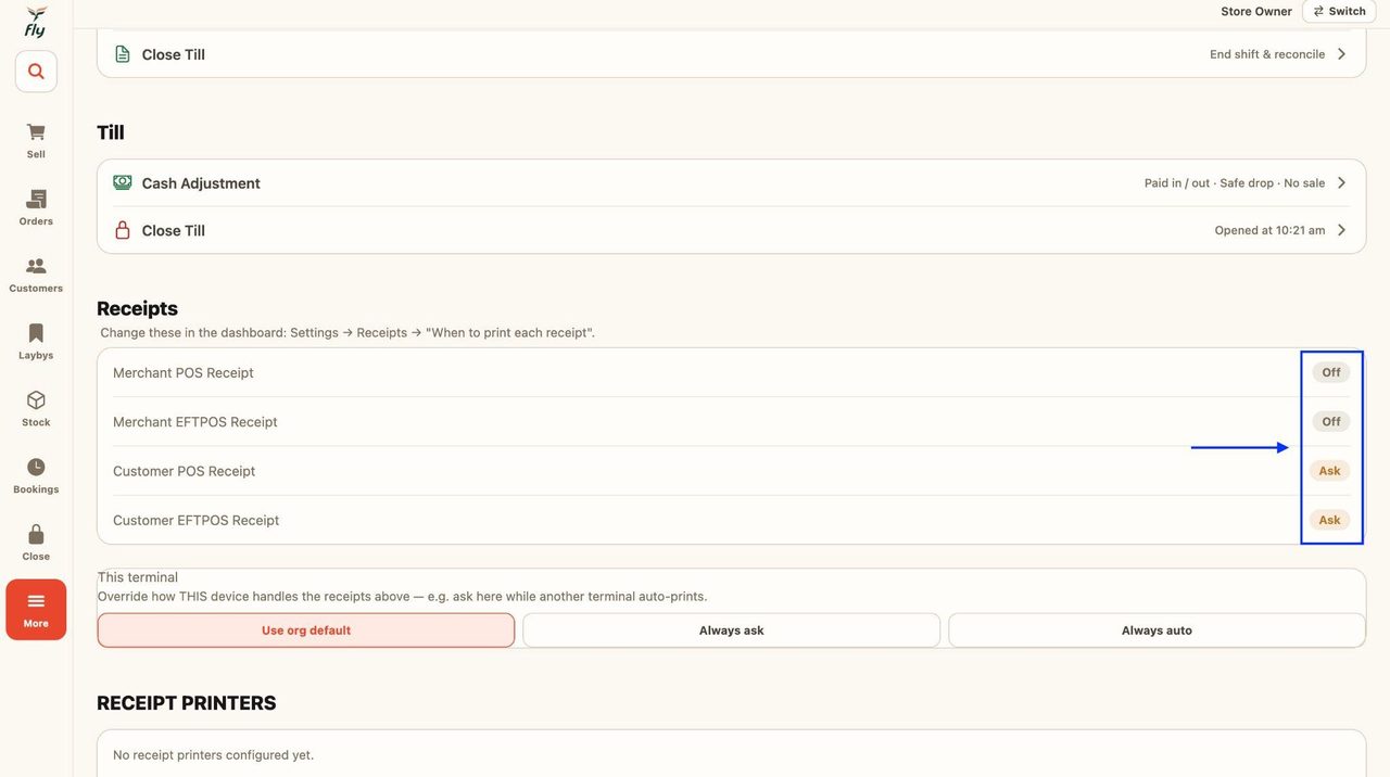 These settings can be changed in the dashboard.