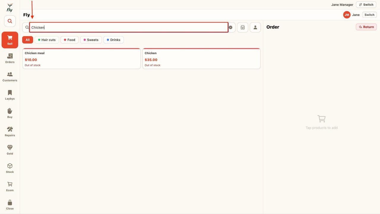 You can also use the search bar at the top to filter through the items.