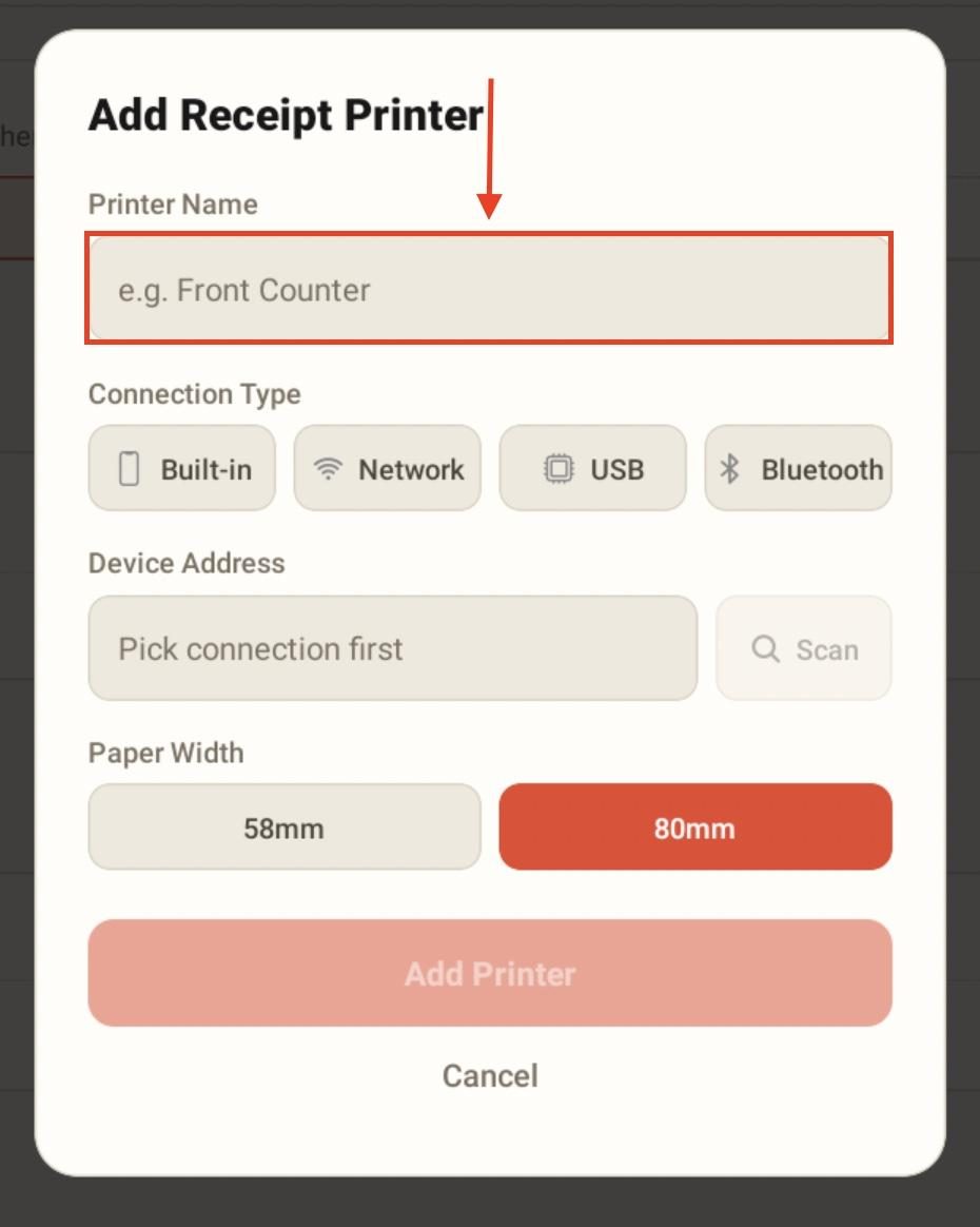 Enter a name for the printer.