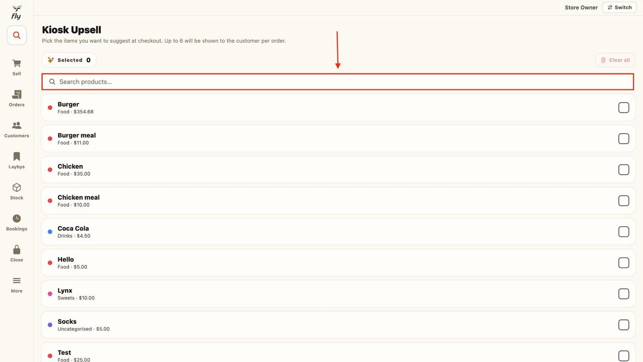Use the search bar to search for products in the catalog.
