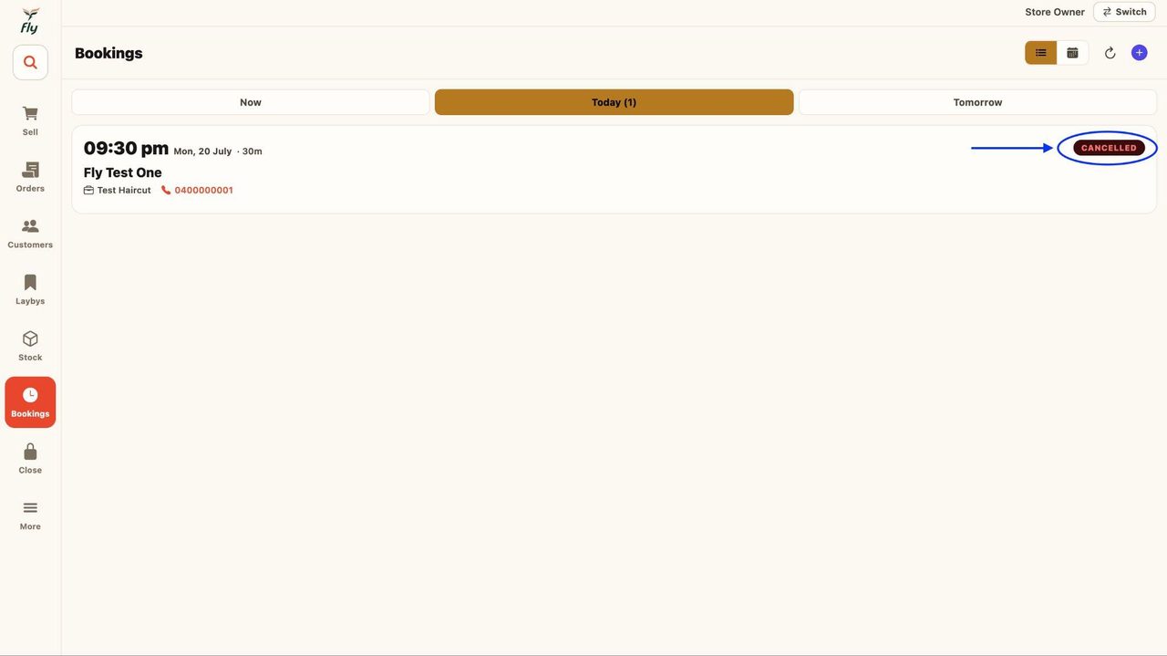 4. The status of the schedule will be shown in the bubble on the right side.