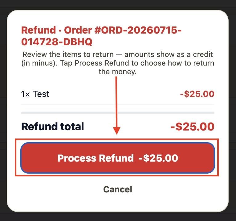 16. Proceed with the refund.