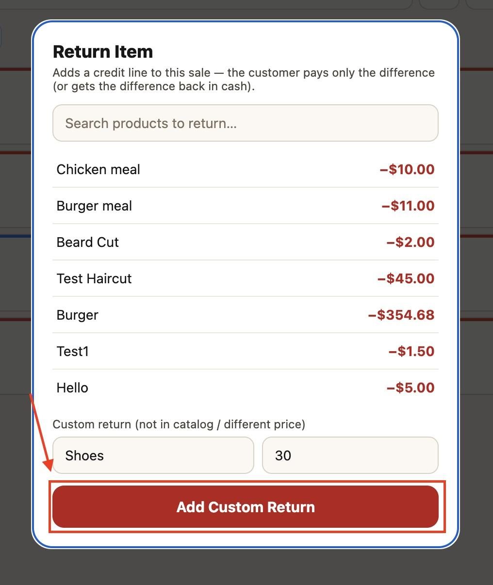 Then proceed with the return.