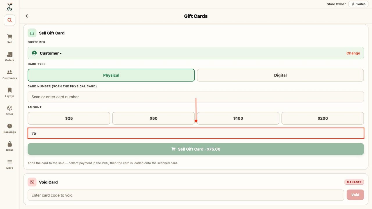 OR, enter a custom amount in the space below.