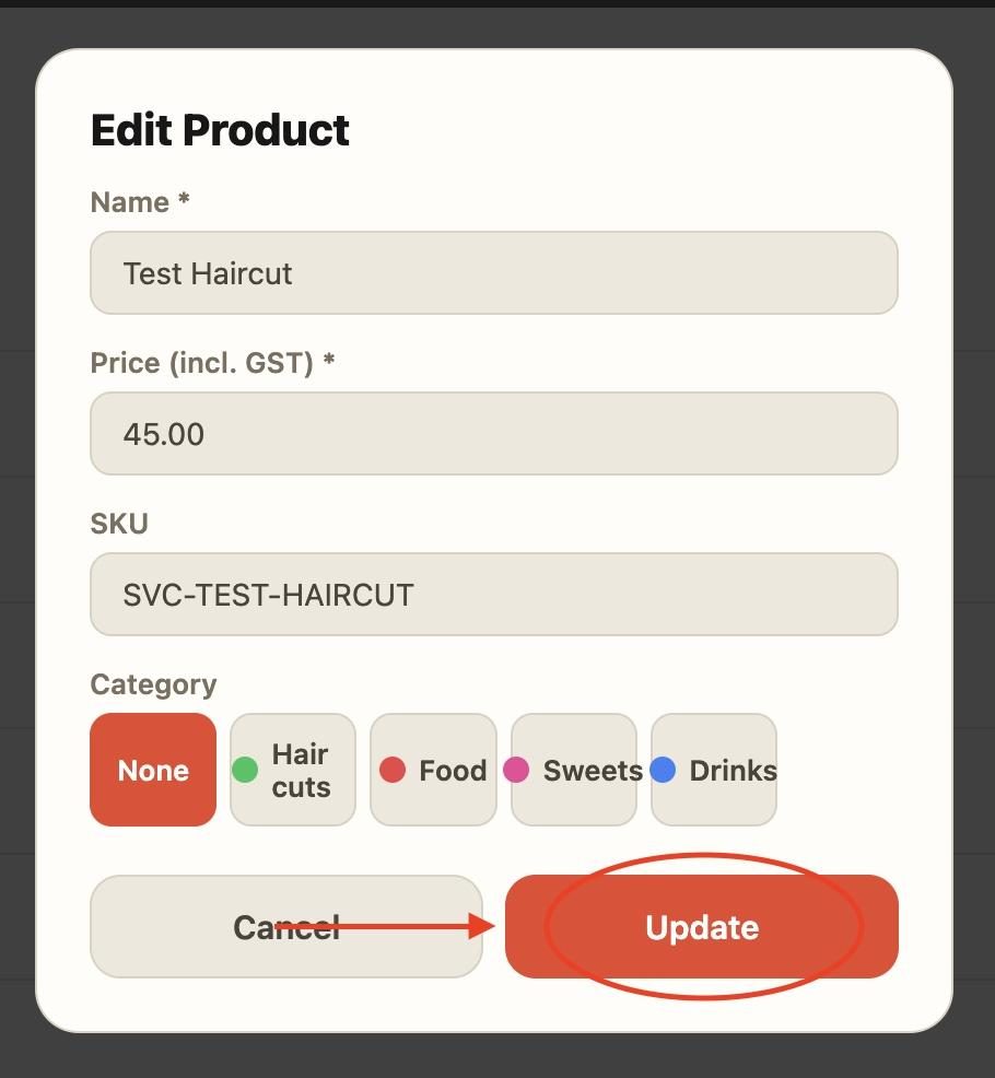 Once done, press ‘Update’.