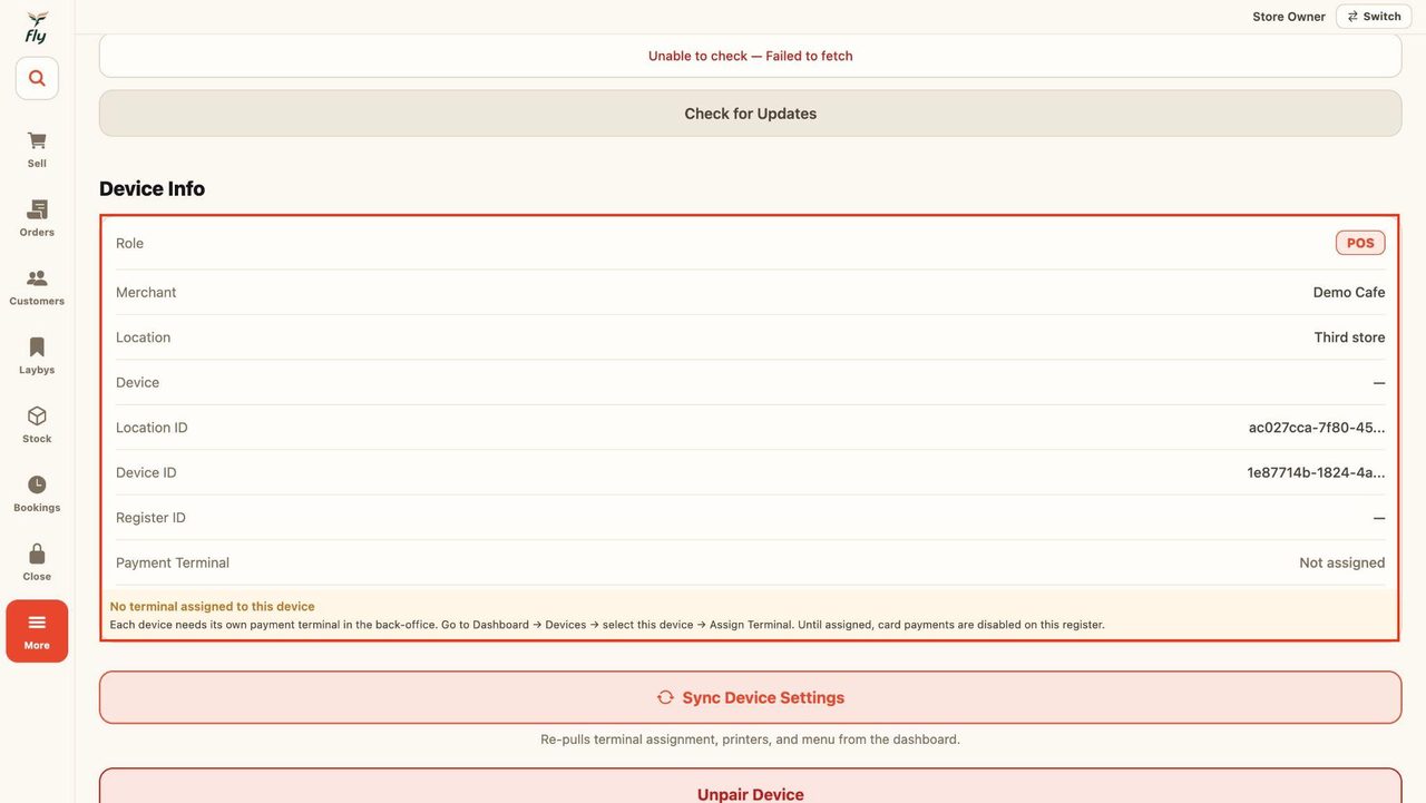This section shows the device information.