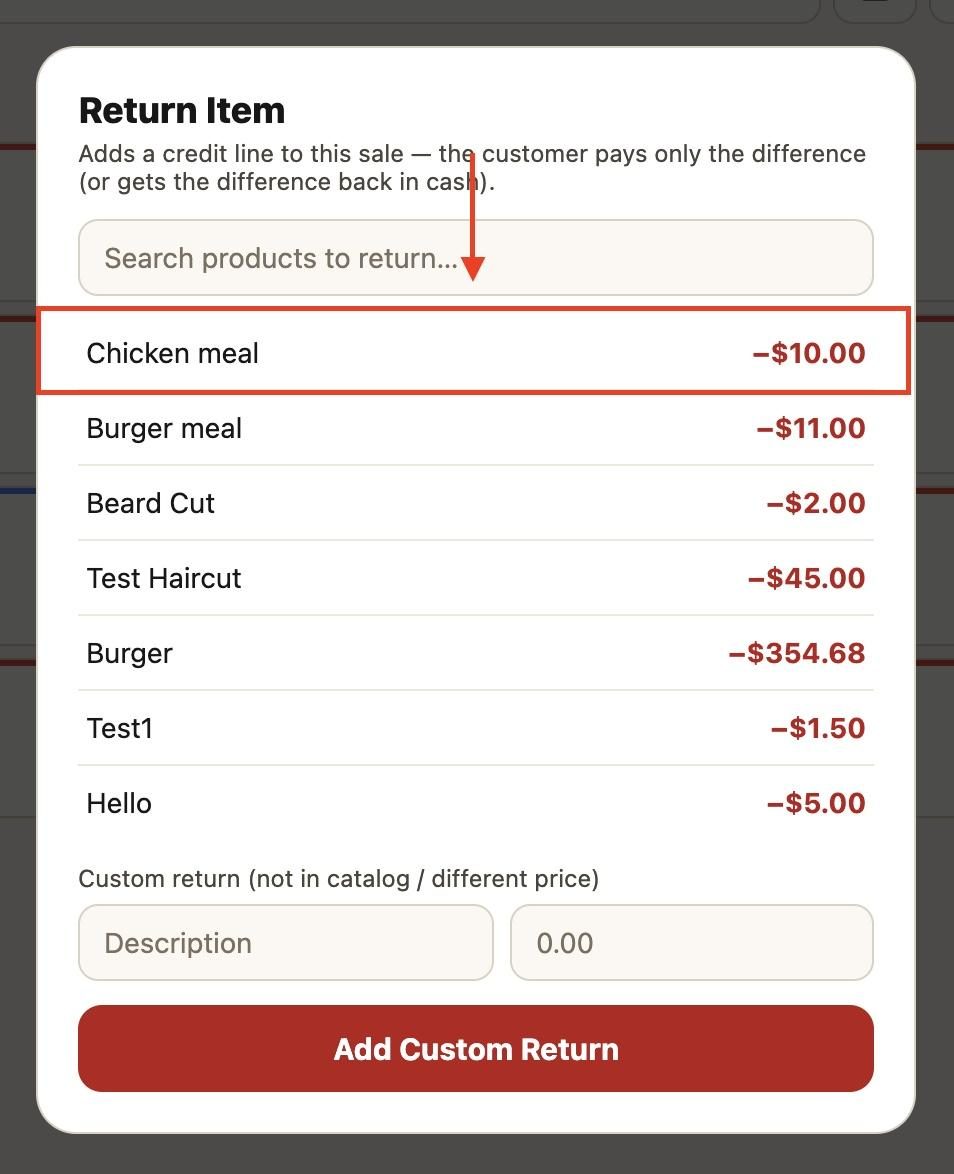 Select the desired item.